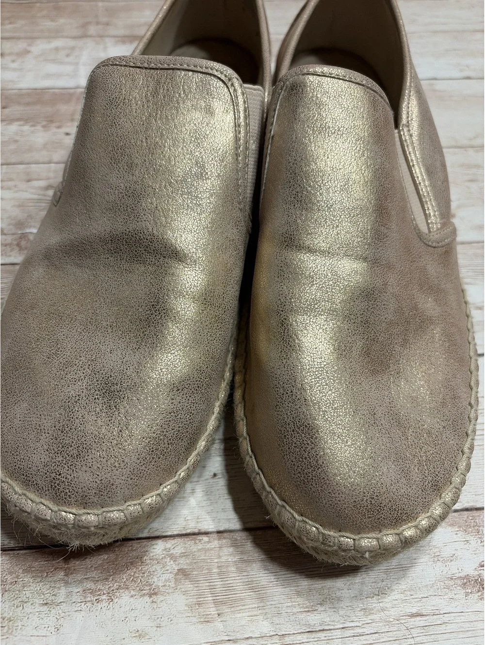 BC Born in California Metallic Gold Espadrilles Sneakers Size 8